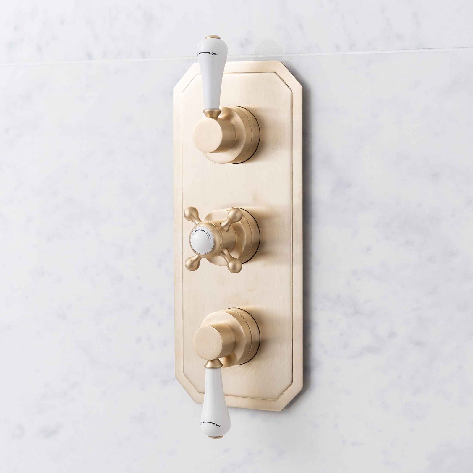 Cornwallis 3 Outlet White Ceramic Lever Concealed Shower Valve - Rutland London (UAE)