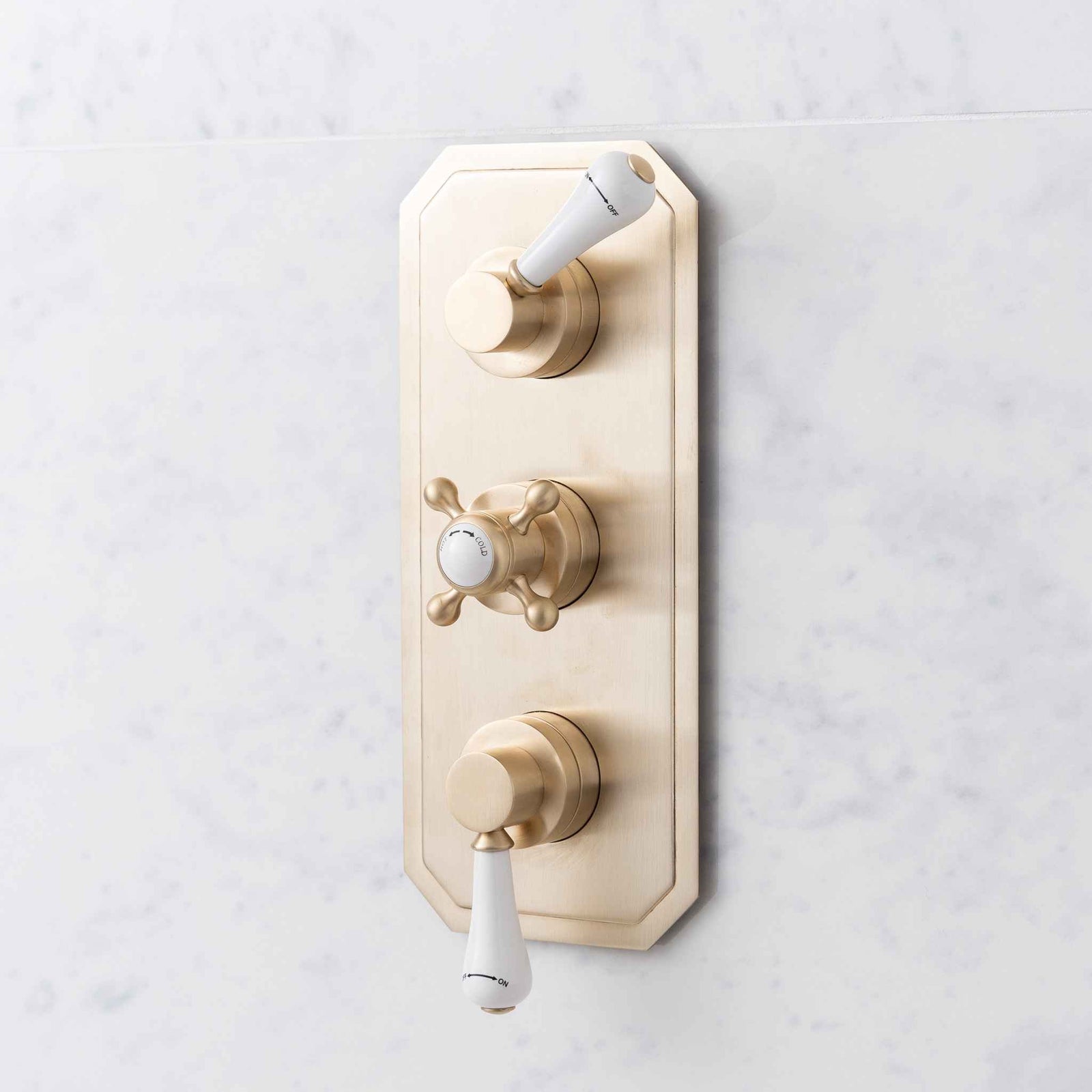 Cornwallis 3 Outlet White Ceramic Lever Concealed Shower Valve - Rutland London (UAE)
