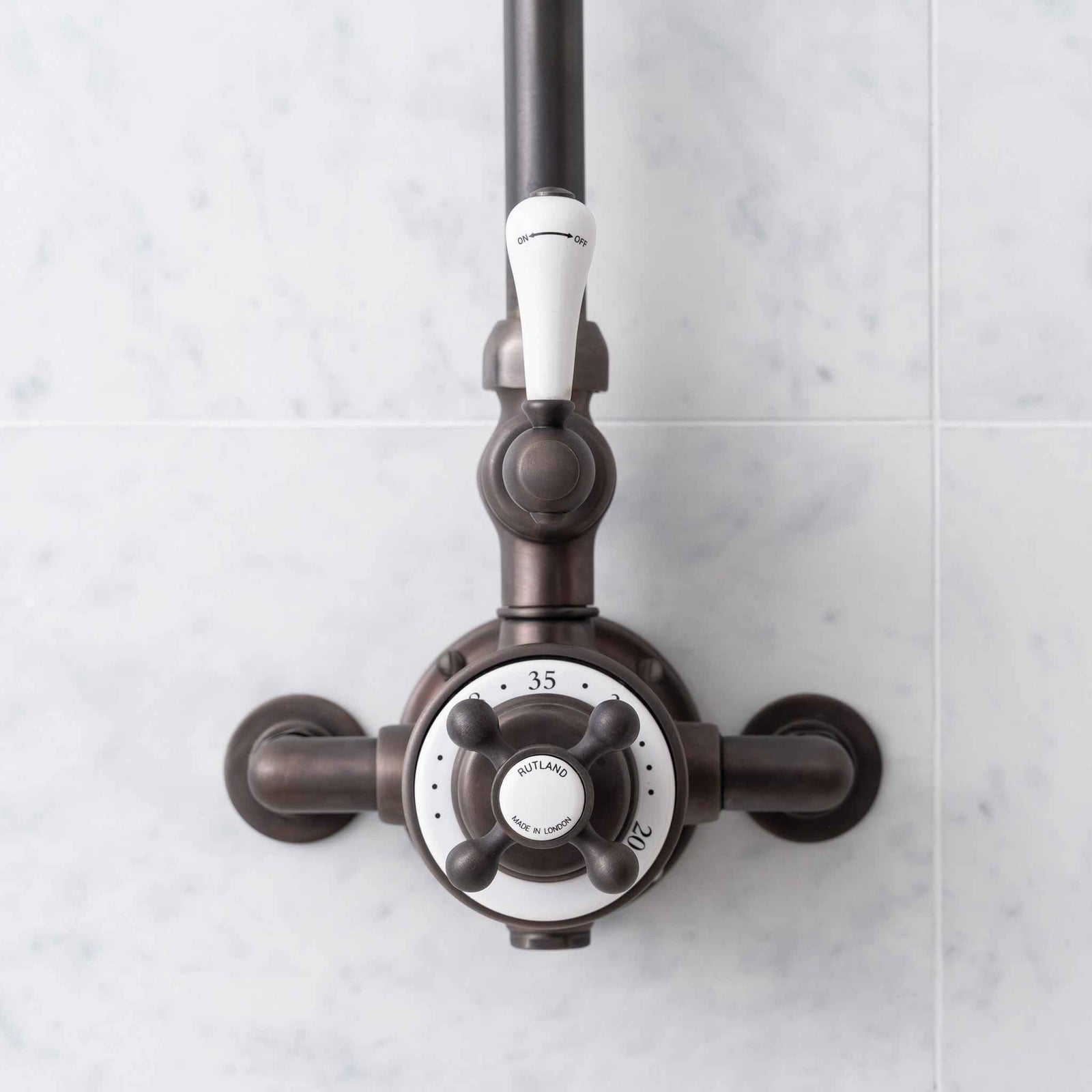 Winchester 1 Outlet White Ceramic Lever Exposed Shower Valve - Rutland London (UAE)