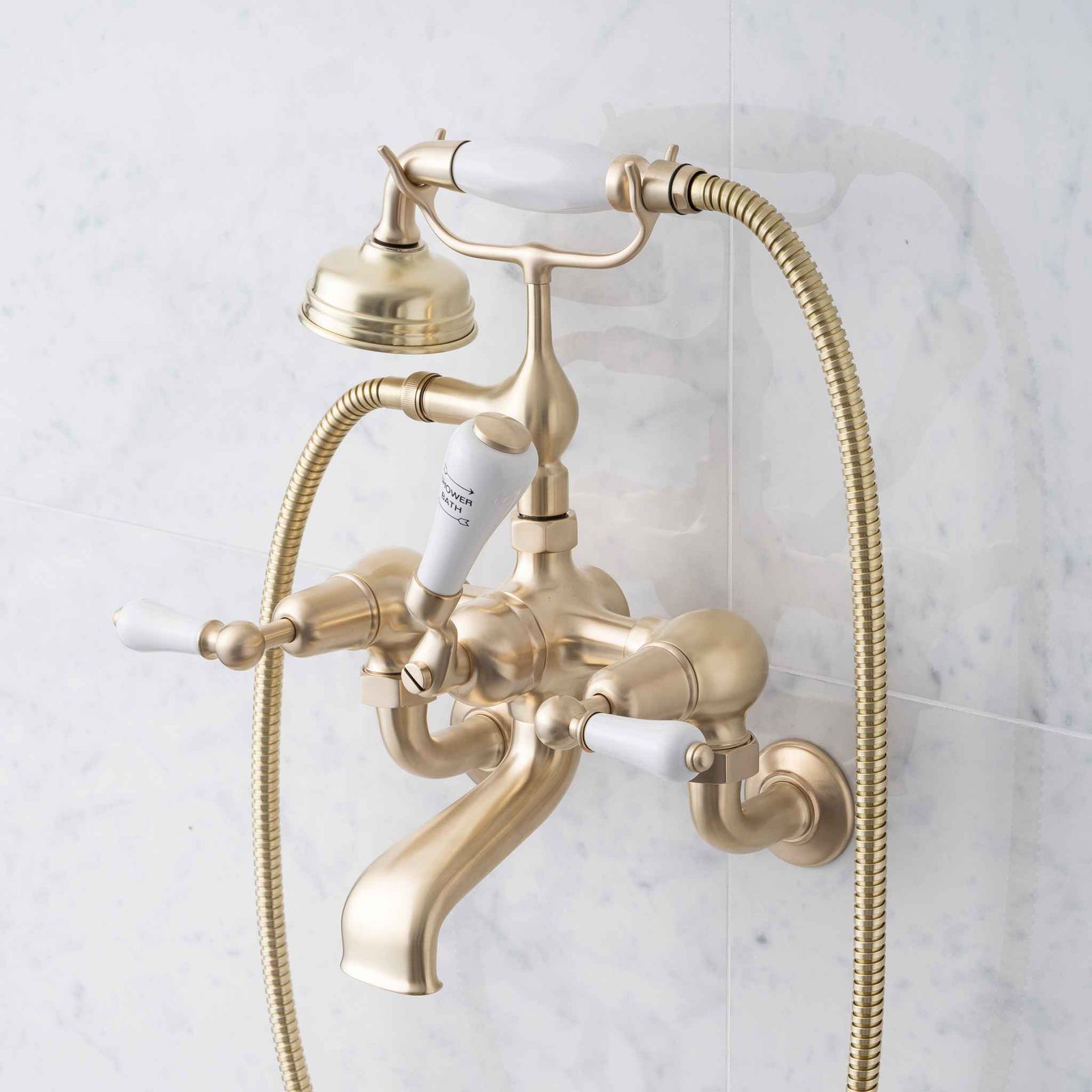 Kemble White Ceramic Lever Bath & Shower Mixer - Rutland London (UAE)