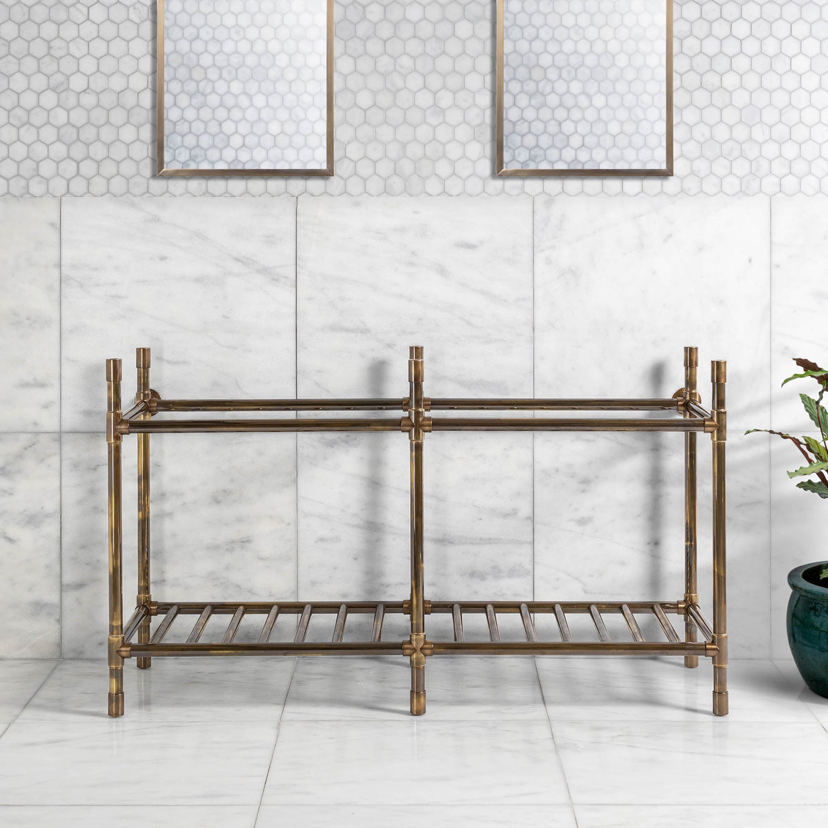 Trinity Double Vanity Stand (Stand Only - No Top, Upstand or Basins) - Rutland London (UAE)