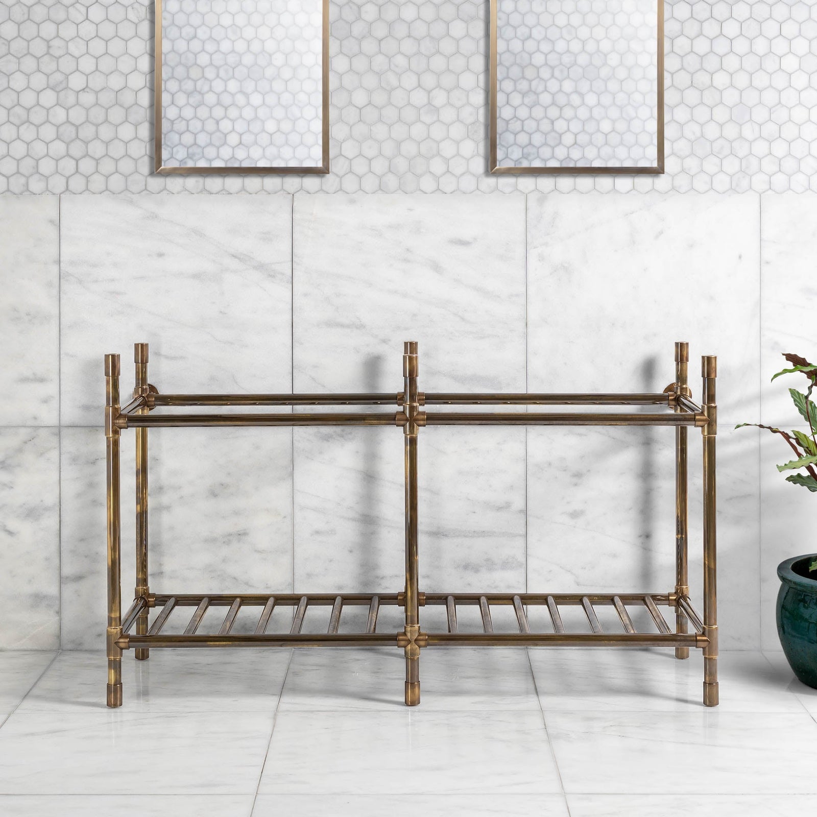 Trinity Double Vanity Stand (Stand Only - No Top, Upstand or Basins) - Rutland London (UAE)