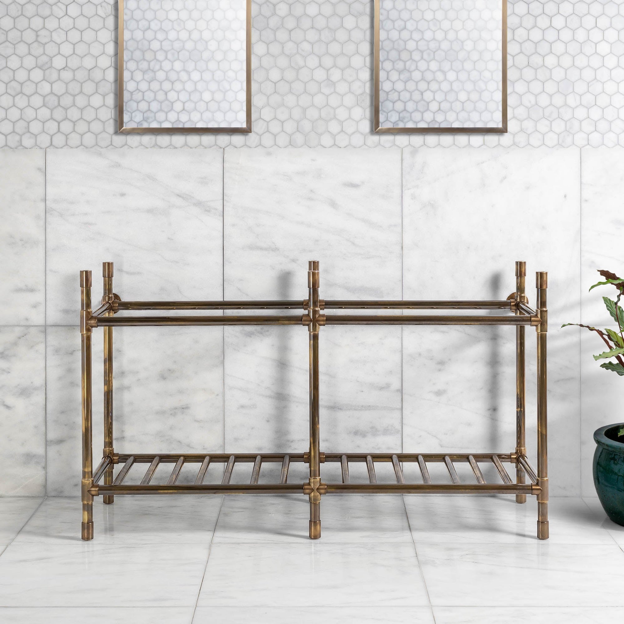 Trinity Double Vanity Stand (Stand Only - No Top, Upstand or Basins) - Rutland London (UAE)