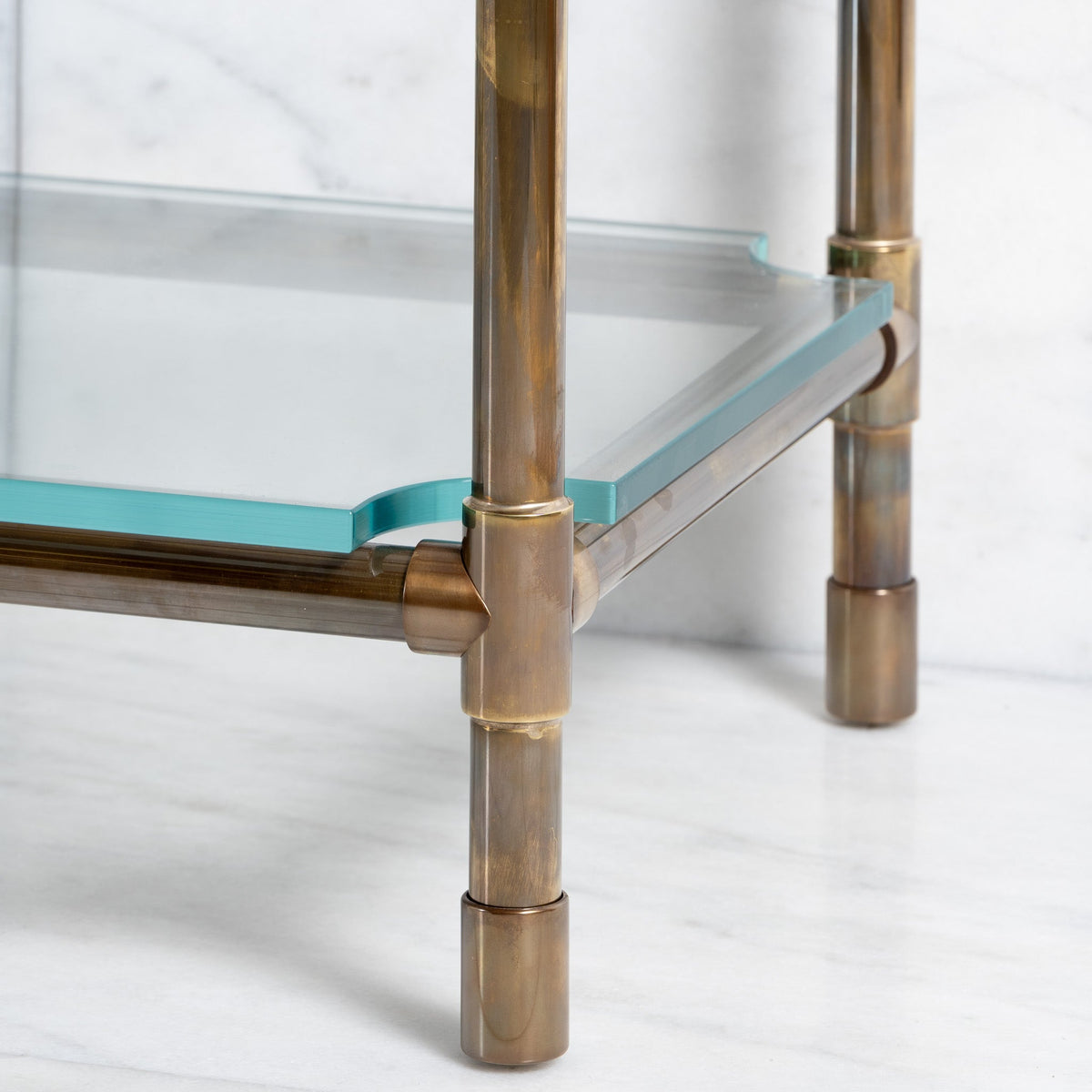 Orchard Double Vanity Suite (Inc. Marble Top, Upstand, Glass Shelf & Basins) - Rutland London (UAE)