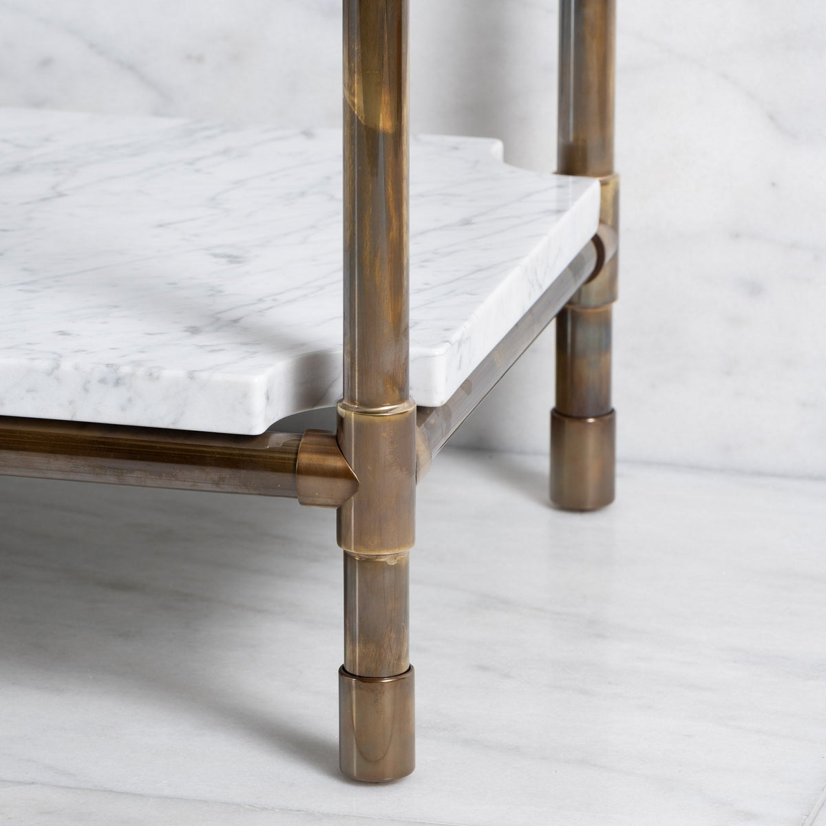 Franklin Double Vanity Suite (Inc. Marble Top, Upstand, Shelf & Basins) - Rutland London (UAE)