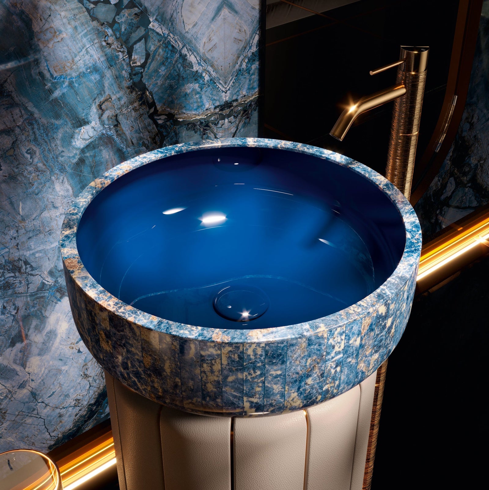 Sodalite Bespoke Handmade Marble Bathroom Suite (Inc. WC Pan, Bidet & Basin) - Rutland London (UAE)