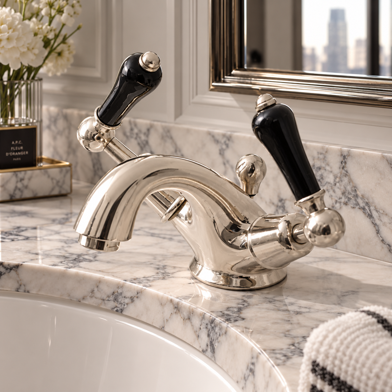 Torrington Black Ceramic Lever Basin Mono Mixer - Rutland London (UAE)