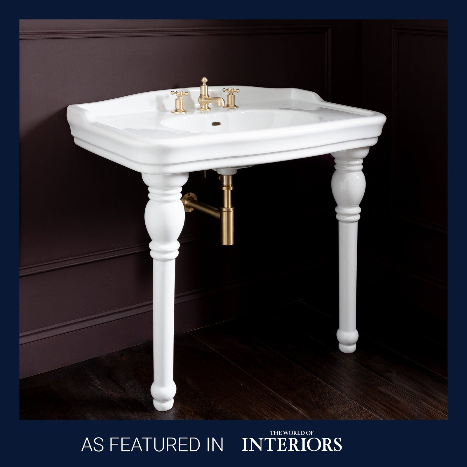 Bridgewater White Console Basin & Legs - Rutland London (UAE)